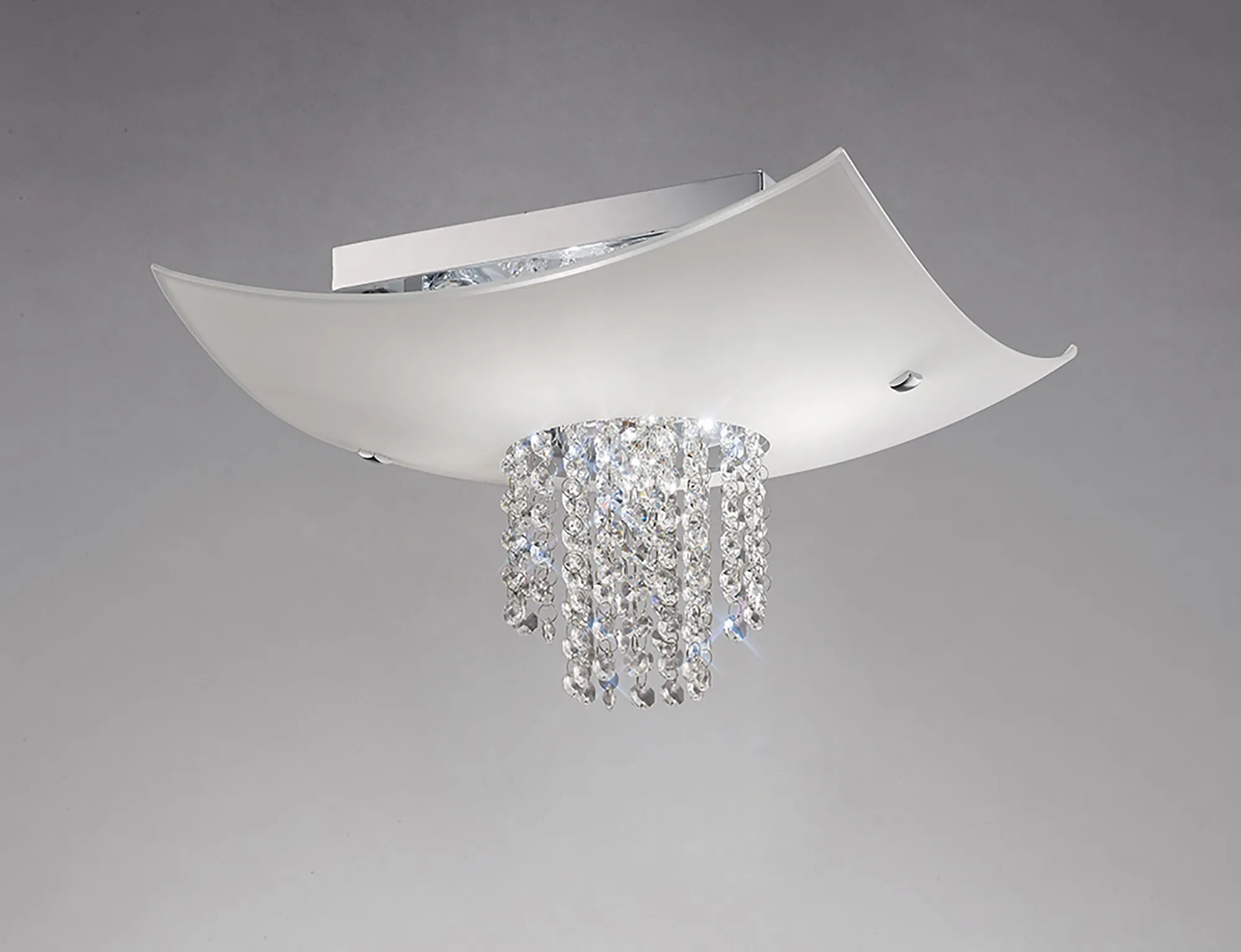 IL31476  Nyla Crystal Square  Flush Ceiling 5 Light